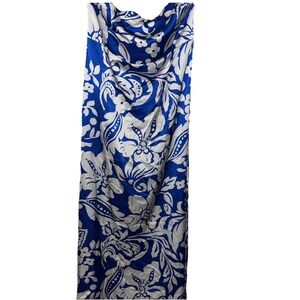 Paper Heart Strapless Blue White Maxi Dress Woman's Size Large